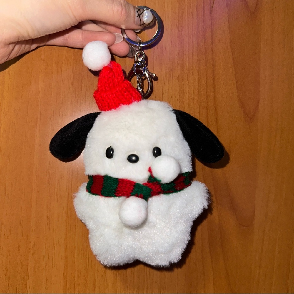 Pochacco plush keychain - Christmas/winter version